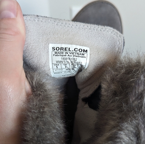 Sorel Explorer Joan Grey Waterproof Boot sz 5 - Picture 7 of 8